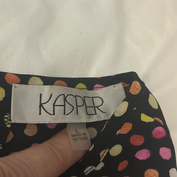 Kasper| Kasper  colorful sleeveless polka-dot blouse size L - Picture 4 of 16